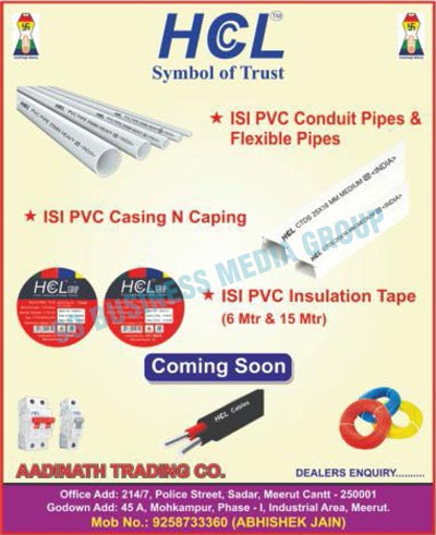 PVC Conduit Pipes, Flexible Pipes, PVC Casing N Capings, PVC Insulation Tapes, Electrical Wires, Electrical Cables, MCBs