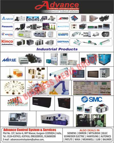 Drives, Motions, Electric Sensors, Solar Products, Control Panels, Temperature Controllers, Vision Systems, Programmable Logic Controllers