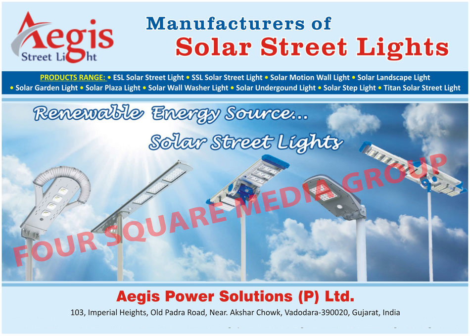 Lighting Protection Systems, Earthing Systems, Solar Street Lights, Early Streamer Emission Terminals, Lighting Event Counters, ESL Solar Street Lights, SSL Solar Street Lights, Solar Motion Wall Lights, Solar Landscape Lights, Solar Garden Lights, Solar Plaza Lights, Solar Wall Washer Lights, Solar Underground Lights, Solar Step Lights, Titan Solar Street Lights