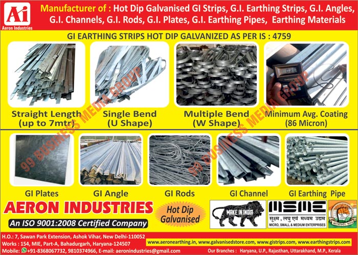 Earthing Materials, Hot Dip Galvanized GI Strips, GI Earthing Strips, GI Angles, GI Channels, GI Rods, GI Earthing Pipes, CI Covers, Charcoal Material, Salt Material, Earthing Material, Galvanized Angle, GI Earthing Plates, GI Earthing Flat, GI Earthing Rods