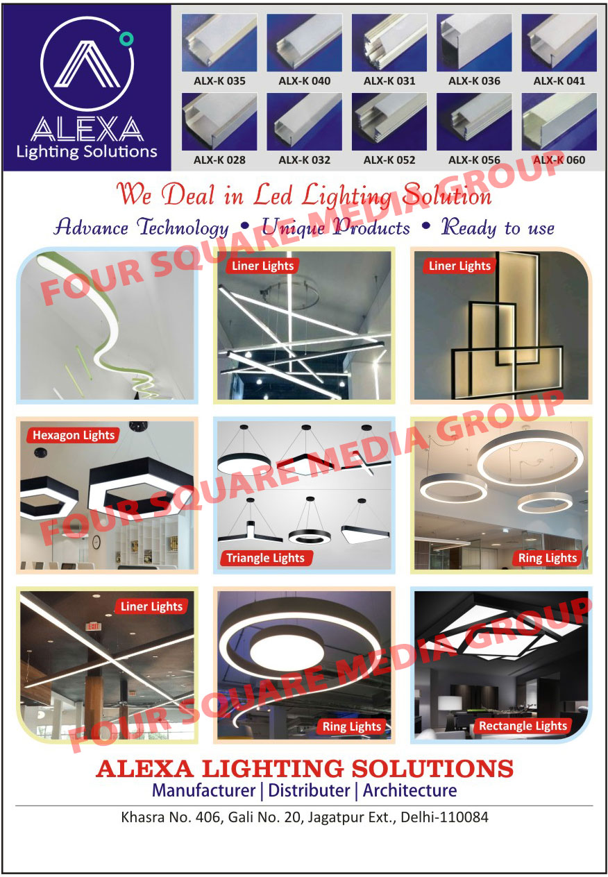 Led Lighting Solutions, Liner Lights, Hexagon Lights, Triangle Lights, Ring Lights, Rectangle Lights, Architecture Lights