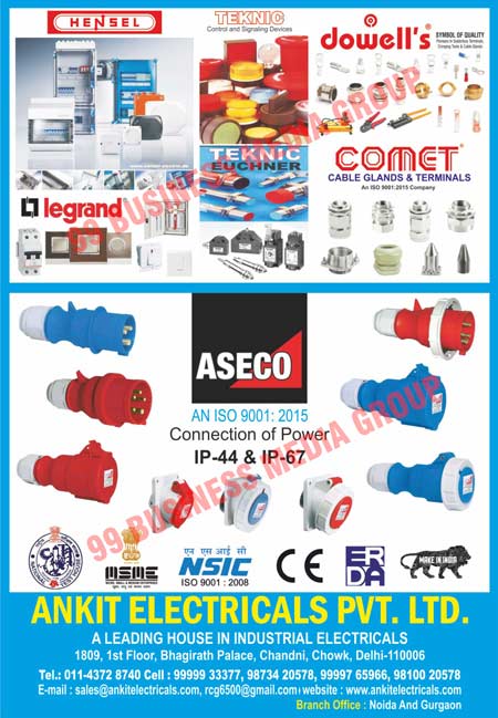 Electrical Wires, Electrical Cables, Industrial Power Distribution Systems, Electrical Power Distribution Systems, Flame Proof Electrical Equipments, Weather Proof Electrical Equipments, Industrial Plugs, Sockets