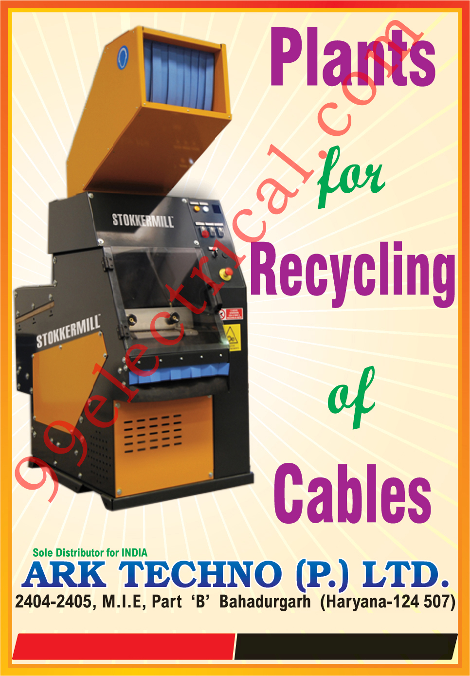Cable Recycling Plants, Warning Triangles, Reflex Reflectors, Plastic Moulded Parts,Cables Recycling