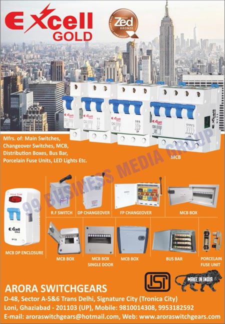 MCBs, MCB Boxes, Main Switches, Changeover Switches, Bus Bars, RF Switches, Distribution Boxes, Procelain Fuse Units, Led Lights, DP Changeovers, FP Changeovers, MCB DP Enclosures, MCB Box Single Doors