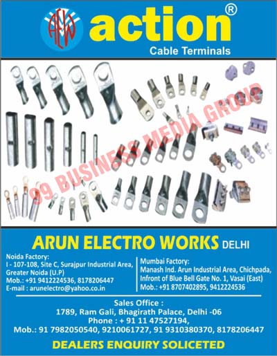 Cable Terminals, Lugs, Aluminium Cable Terminals, Aluminium Cable Lugs, Copper Cable Terminals, Copper Lugs, Aluminium Tubes, Copper Tubes, Aluminium Rods, Copper Rods, Aluminium Flats, Copper Flats, Aluminium Strips, Copper Strips, Aluminium Sections, Copper Sections