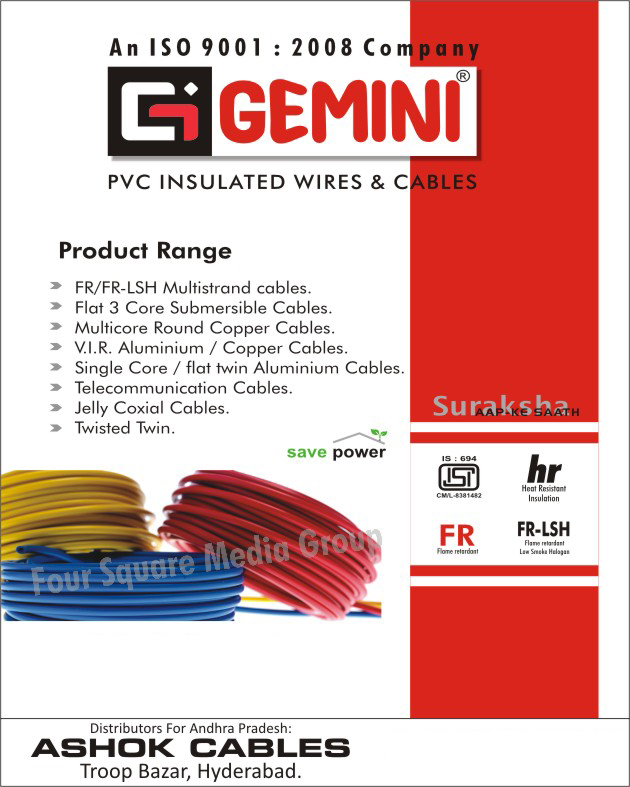 PVC Insulated Wires, PVC Insulated Cables, FR Multistand Cables, FR LSH Multi stand Cables, Flat Three Core Submersible Cables, Multi Core Round Copper Cables, VIR Aluminum Cables, VIR Copper Cables, Single Core Aluminum Cables, Flat Twin Aluminum Cables, Telecommunication Cables, Jelly Coaxial Cables, Twisted Twin Cables