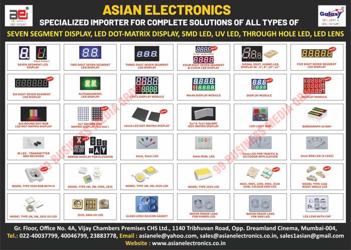 Led Lens, Led Displays, Seven Segment Led Displays, Led Dot Matrix Displays, SMD Led Lens, UV Led Lens, Through Hole Led Lens, Led Lens, Dual Colour Seven Segment Led Displays, Two Digit Seven Segment Led Displays, Three Digit Seven Segment Led Displays, Four Digit Seven Segment Led Displays, Clock Led Displays, Signal Digit Jumbo Led Displays, Five Digit Seven Segment Led Displays, Six Digit Seven Segment Led Displays, Alphanumeric Led Displays, 72x72 Display Modules, 48x48 Display Modules, Display Modules, 8x8 Round Dot RGB Led Dot Matrix Displays, 5x7 Square Dot Led Dot Matrix Displays, 16x16 Led Dot Matrix Displays, 5x7 Square Dot Matrix Displays, 7x11 Square Dot Matrix Displays, Led Light Bars, Led Barograph 10 Way, IR Led Transmitters, IR Led Received, Elevator Arrow Displays, Oval Led, Traffic Led, Outdoor Application Led, 4 Legs RGB Led, Model Type 5050 RGB, Dual Colour SMD Led, Model Type Right Angle Led, Model Type UV Led, Glass Lens Silicon Gaskets, Power Led Water Proof Lens, SMD Led Water Proof Lens, Led Lens, SMD Led, UV Led, Leds