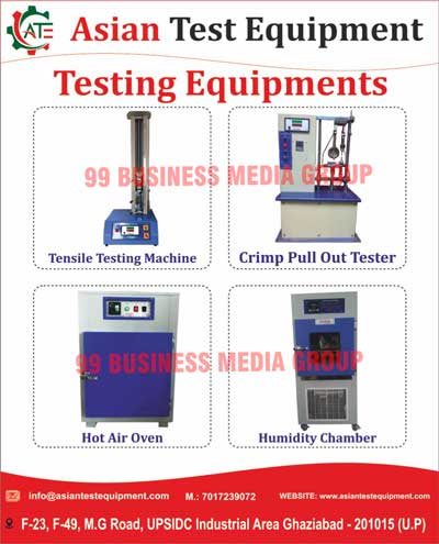 Test Equipments, Testing Equipments, Fabric Testing Equipments, Carpet Testing Equipments, Yarn Testing Equipments, Rubber Testing Equipments, Paper Testing Equipments, Paper Board Testing Equipments, Carton Testing Equipments, Plastic Pipe Testing Equipments, PVC Pipe Testing Equipments, Leather Testing Equipments, Footwear Testing Equipments, Coated Fabric Testing Equipments, Foam Testing Equipments, Condute Appliance Testing Equipments, Electrical Appliance Testing Equipments, General Lab Equipments, Metal Testing Equipments, Plywood Testing Equipments, Laminate Testing Equipments, Automobile Testing Equipments, Paint Testing Equipments, Bursting Strength Testers, Conditioning Chambers, Din Abrasion Testers, Indentation Hardness Testers, Universal Testing Machines, Salt Spray Chambers, Hot Air Ovens, Tensile Strength Testers, Digital Box Compression Testers, HMV Flammability Testers, Fogging Testers, Salt Spray Testers, Crimp Pull Out Testers, Humidity Chambers, Tensile Testing Machines
