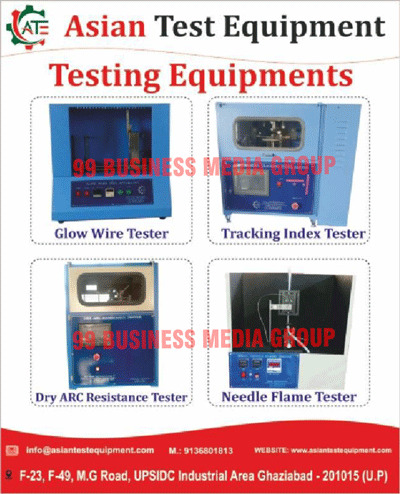Test Equipments, Testing Equipments, Fabric Testing Equipments, Carpet Testing Equipments, Yarn Testing Equipments, Rubber Testing Equipments, Paper Testing Equipments, Paper Board Testing Equipments, Carton Testing Equipments, Plastic Pipe Testing Equipments, PVC Pipe Testing Equipments, Leather Testing Equipments, Footwear Testing Equipments, Coated Fabric Testing Equipments, Foam Testing Equipments, Conduit Appliance Testing Equipments, Electrical Appliance Testing Equipments, General Lab Equipments, Metal Testing Equipments, Plywood Testing Equipments, Laminate Testing Equipments, Automobile Testing Equipments, Paint Testing Equipments, Bursting Strength Testers, Conditioning Chambers, Din Abrasion Testers, Indentation Hardness Testers, Universal Testing Machines, Salt Spray Chambers, Hot Air Ovens, Tensile Strength Testers, Digital Box Compression Testers, HMV Flammability Testers, Fogging Testers, Salt Spray Testers, Crimp Pull Out Testers, Humidity Chambers, Tensile Testing Machines, Glow Wire Testers, Tracking Index Testers, Dry ARC Resistance Testers, Needle Flame Testers, Melt Flow Index Testers, Universal Testing Machine Computerized Model, Heat Deflection Temperature Testers, UV Weatherometer Chambers, Plastic Testing Equipments