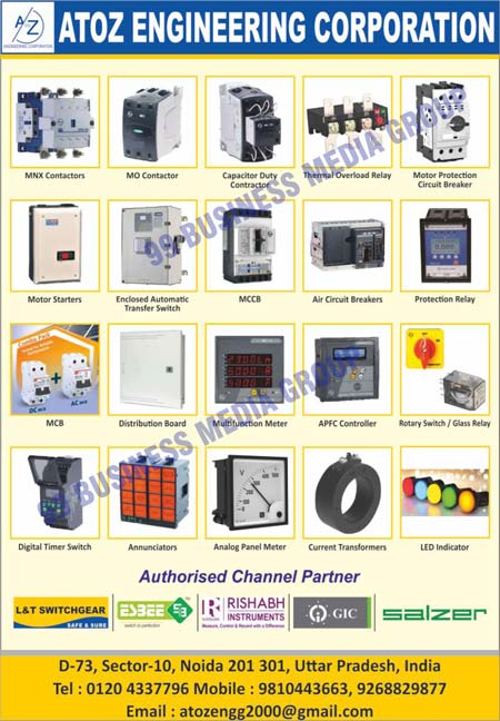 MNX Contractors, MO Contractors, Capacitor Duty Contractors, Thermal Overload Relays, Motor Protection Circuit Breakers, Motor Starters, Enclosed Automatic Transfer Switches, MCCBs, Air Circuit Breakers, Protection Relays, MCBs, Distribution Boards, Multifunction Meters, APFC Controllers, Rotary Switches, Glass Relays, Digital Timer Switches, Annunicators, Anlog Panel Meters, Current Transformers, Led Indicators