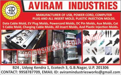 USBs, Power Cords, Computer Plugs, Insert Molds, Plastic Injection Molds, Data Cable Molds, EV Plug Molds, Power Cord Molds, DC Pin Molds, AUX Molds, Cat 5 Cable Molds, Charging Cable Molds