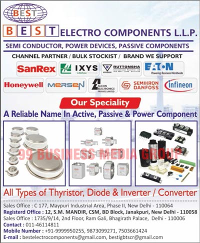 Power Diodes, Capsule Diodes, Capsule Thyristors, Diodes Modules, Stud Diodes, IGBT Modules, SCR Modules, Thyristor Modules, Fred Modules, Bridge Rectifiers, Power Modules, Semiconductor Fuses, Solar Fuses, EV Fuses, Heat Sinks, IGBT Drivers, Stacks, Welding Diodes, Temperature Sensors, Capacitors, Film Capacitors, Water Cooled Capacitors, Power Components, Thyristors, Diodes, Inverters, Converters, Semi Conductors, Power Devices, Passive Components, Active Power Components, Passive Power Components