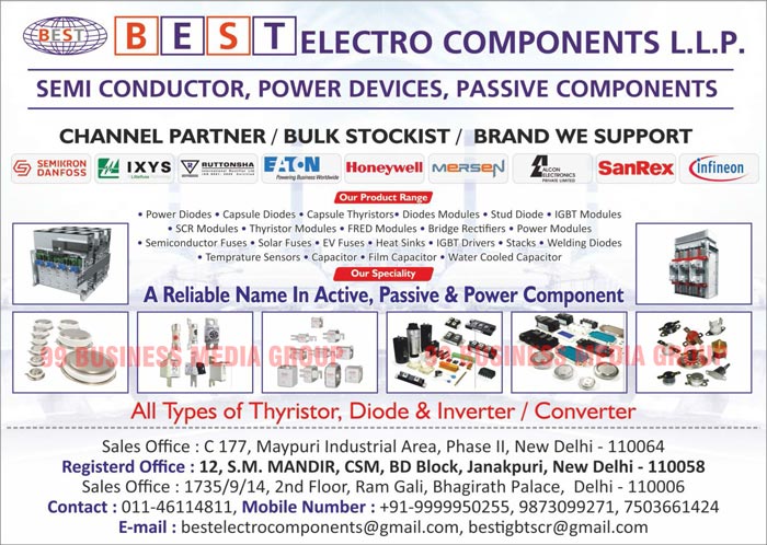 Power Diodes, Capsule Diodes, Capsule Thyristors, Diodes Modules, Stud Diodes, IGBT Modules, SCR Modules, Thyristor Modules, Fred Modules, Bridge Rectifiers, Power Modules, Semiconductor Fuses, Solar Fuses, EV Fuses, Heat Sinks, IGBT Drivers, Stacks, Welding Diodes, Temperature Sensors, Capacitors, Film Capacitors, Water Cooled Capacitors, Power Components, Thyristors, Diodes, Inverters, Converters, Semi Conductors, Power Devices, Passive Components, Active Power Components, Passive Power Components