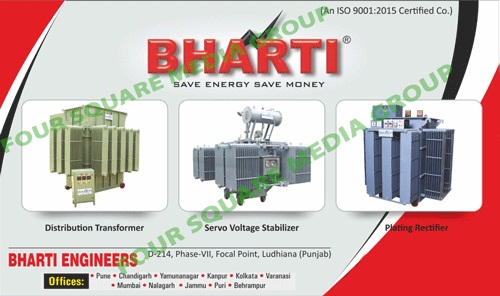 Distribution Transformers, Servo Voltage Stabilizers, Plating Rectifiers