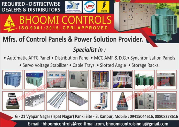 Power Solution Providers, Control Panels, Automatic APFC Control Panels, Distribution Panels, MCC Panels, AMF Panels, DG Panels, Synchronisation Panels, Servo Voltage Stabilizers, Cable Trays, Slotted Angles, Control Panel Storage Racks, Power Solution Storage Racks, Electrical Control Panels, Voltage Stabilizers, Electrical Panels