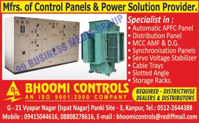 Power Solution Providers, Control Panels, Automatic APFC Control Panels, Distribution Panels, MCC Panels, AMF Panels, DG Panels, Synchronisation Panels, Servo Voltage Stabilizers, Cable Trays, Slotted Angles, Control Panel Storage Racks, Power Solution Storage Racks