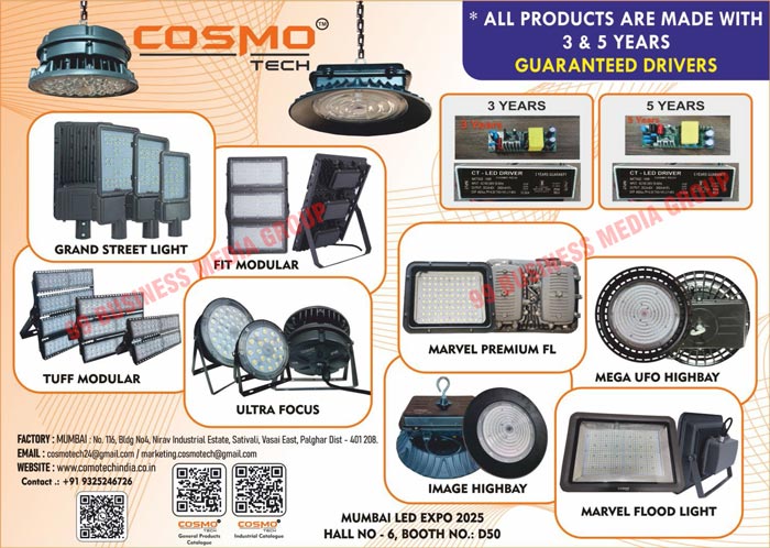 Flood Lights, Street Lights, Highbay Lights, Gate Lights, Panel Lights, Bollard Lights, Led Lights, Led Drivers, Fit Modular Lights, Tuff Modular Lights, UFO Lights