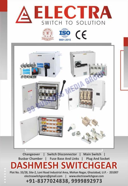 On Load Changeover Switches, Load Break Switches, Isolators, Switch Disconnectors, Spring Loaded Busbars, Nylon Plugs, Nylon Sockets, Open Type HRC Fuse Bases, Main Switches, Busbar Chambers, Fuse Base, Fuse Links, Plugs, Sockets