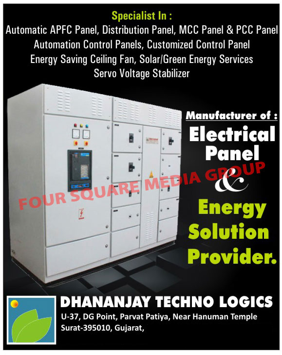 Electrical Panels, APFC Panels, Distribution Panels, MCC Panels, PCC Panels, Automation Control Panels, Customized Control Panels, Energy Saving Ceiling Fans, Solar Energy Services, Green Energy Services, Servo Voltage Stabilizers, Energy Solution Services
