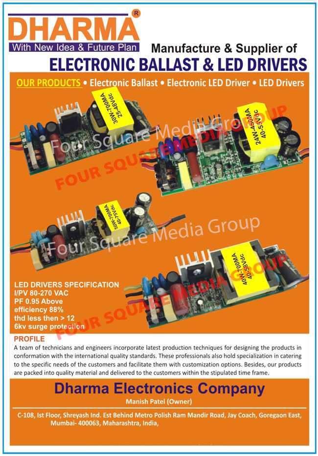 Led Drivers, Electronic Ballasts, Electronic Led Drivers