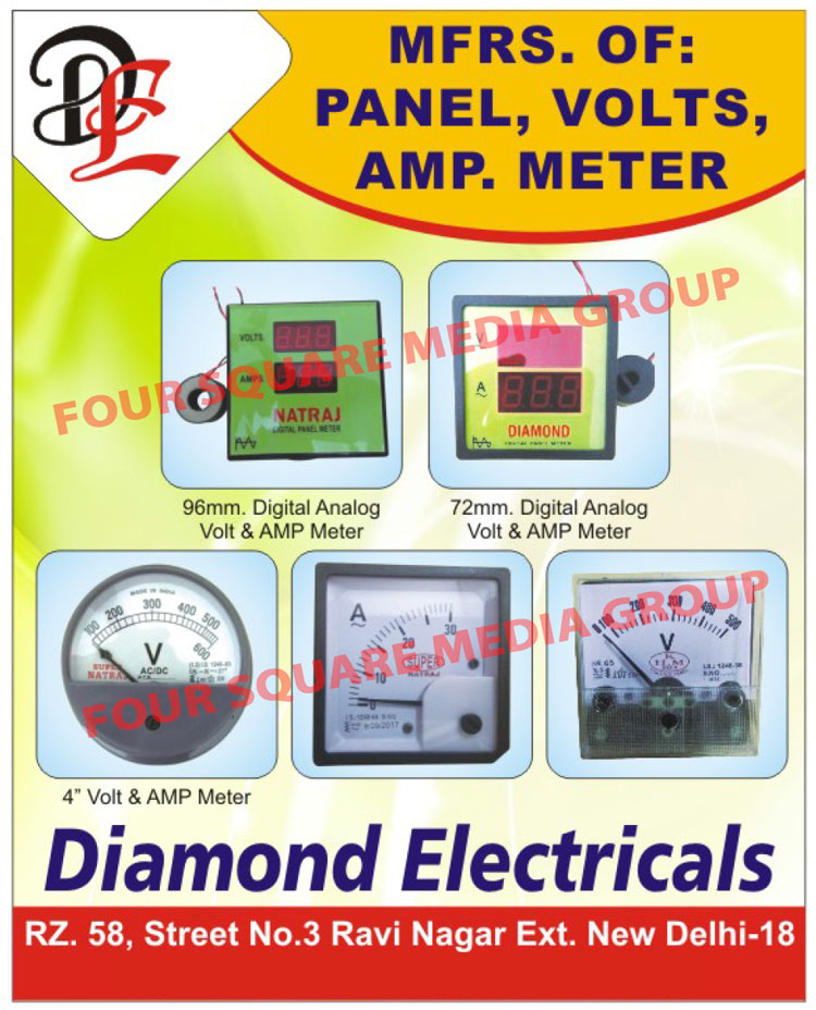 Panels, Volt Meters, Amp Meters, Digital Analog Volt Meters, Digital Amp Meters