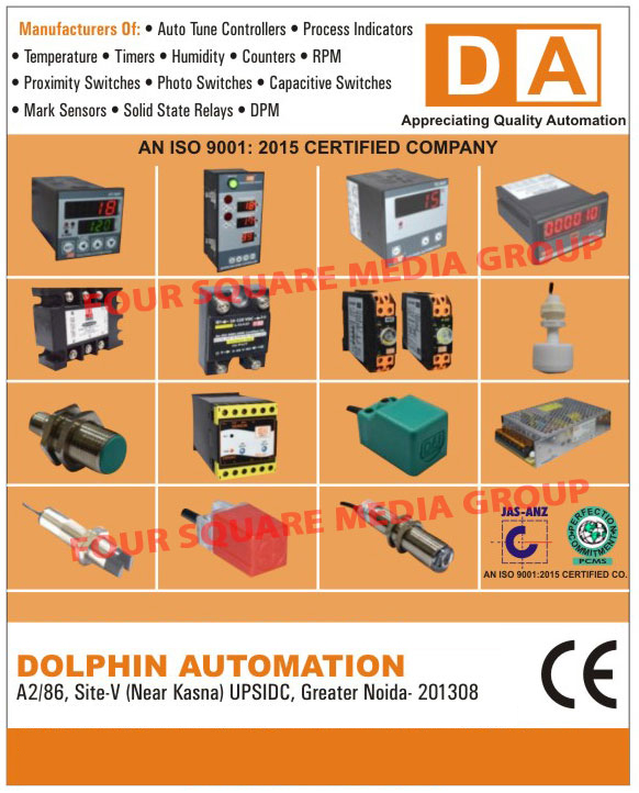 Auto Tune Controllers, Process Indicators, Temperature Digital Single Display, Temperature Digital Double Display, Din Rail Timers, Digital Timers, Humidity Displays, Counters, RPM, Proximity Switches, Photo Switches, Capacitive Switches, Mark Sensors, Solid State Relays, DPM