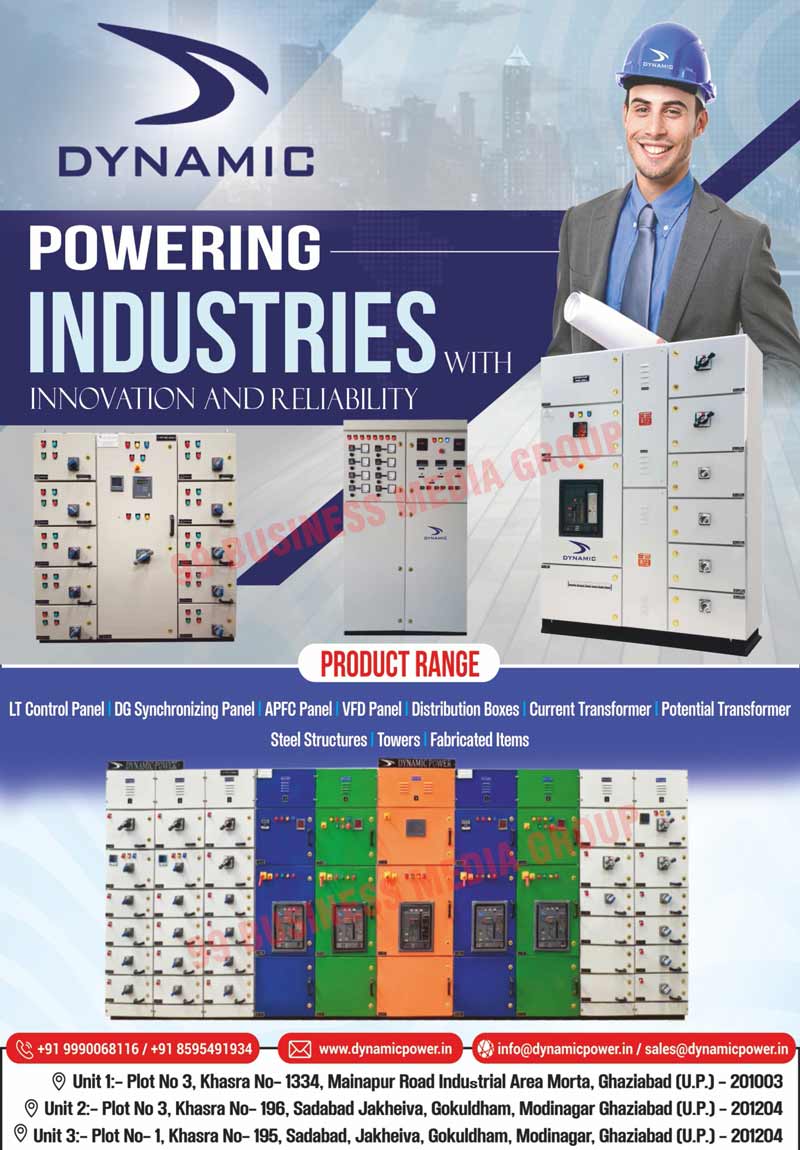 Electrical Panels, LT Control Panels, DG Synchronizing Panels, APFC Panels, VFD Panels, Distribution Boxes, Current Transformers, Potential Transformers, Steel Structures, Towers, Fabrication Items