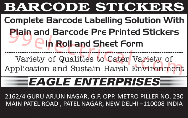 Barcode Stickers, Barcode Labelling, Barcode Pre Printed Stickers Roll Form, Barcode Pre Printed Stickers Sheet Form, Plain Stickers Roll Form, Plain Stickers Sheets Form