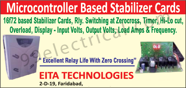 Display Input Volts, Stabilizer Cards, Inverter, Load Amps, Load Frequency, Output Volts, Overload, Hi Cut, Low Cut, Timer, Relay Zerocross Switching, UPS, Tubular Batteries, Automatic Voltage Stabilizer, Electrical Product