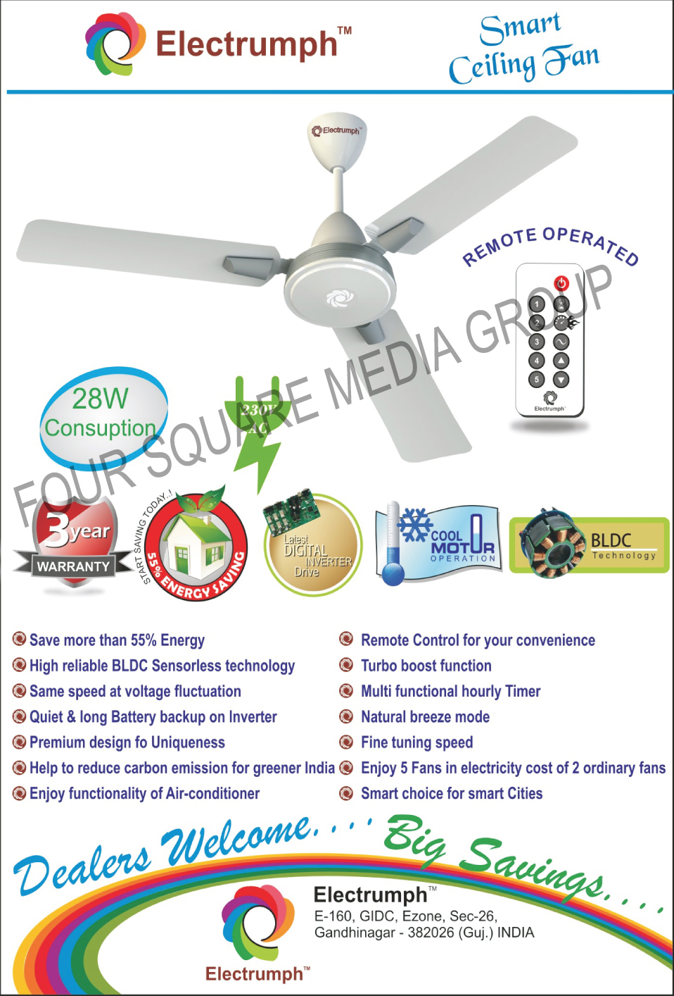 Ceiling Fans, Remote Operated Ceiling Fans