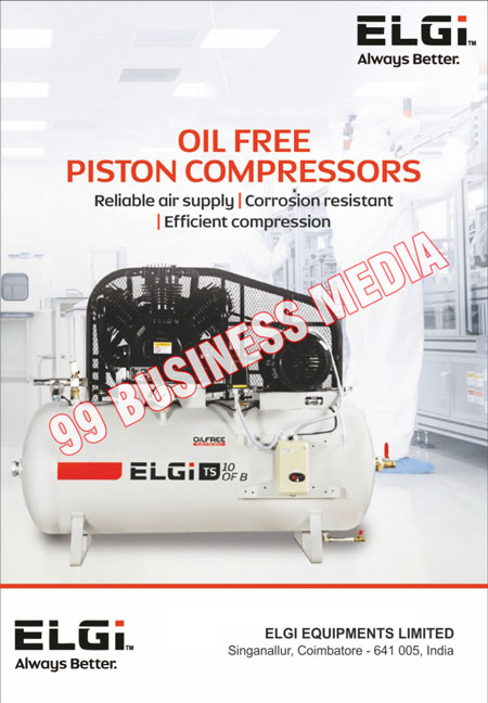 Reliable Air Supplies, Corrosion Resistants, Oil Free Piston Compressors  