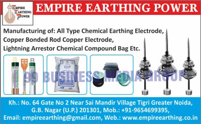Chemical Earthing Electrodes, Copper Bonded Rod Copper Electrodes, Lightning Arrestor Chemical Compound Bags