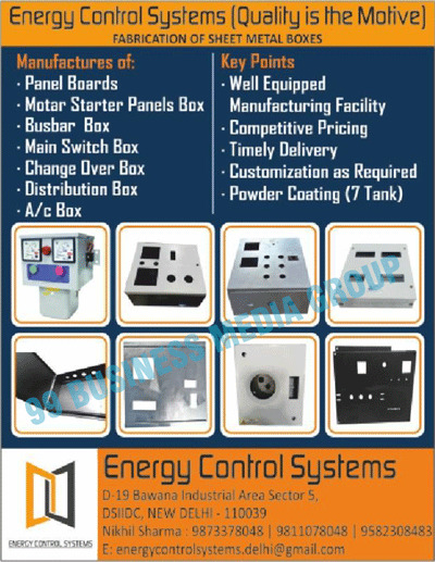 Panel Boards, Motar Starter Panels Boxes, Busbar Boxes, Main Switch Boxes, Change Over Boxes, Distribution Boxes, A/c Boxes
