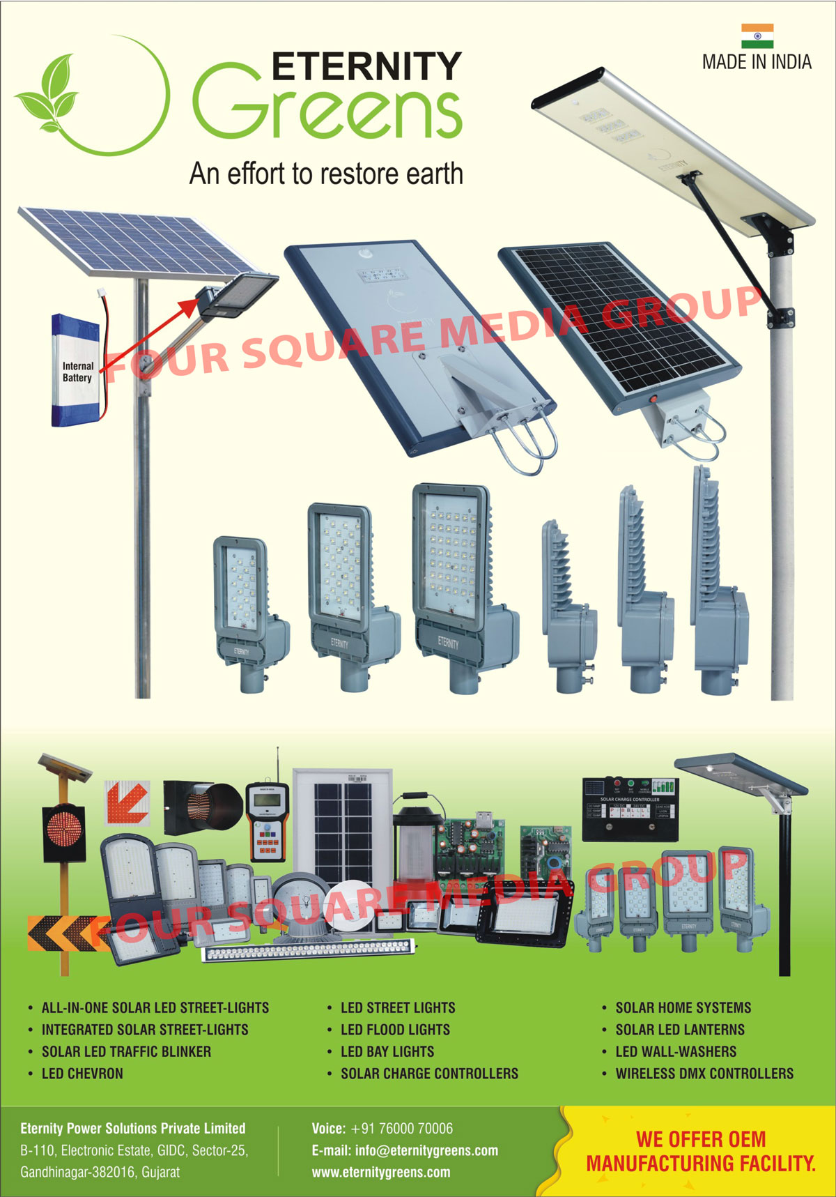 Led Lights, Solar Led Street Lights, Integrated Solar Street Lights, Solar Led Traffic Blinkers, Led Chevron, Led Street Lights, Led Flood Lights, Led Bay Lights, Solar Charge Controllers, Solar Home Systems, Solar Led Lanterns, Led Wall Washers, Wireless DMX Controllers