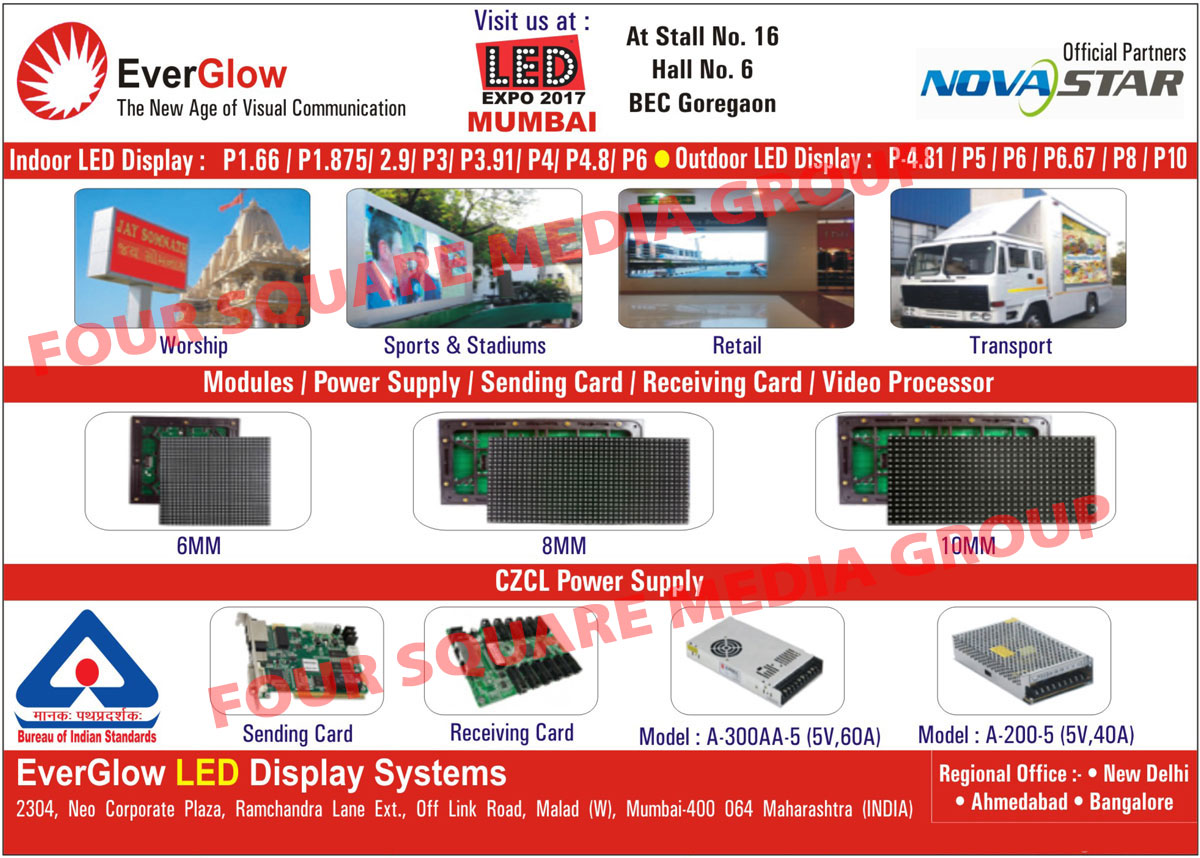 Indoor Led Display, Outdoor Led Display, Modules, Power Supply, Sending Card, Receiving Card, Video Processor, CZCL Power Supply, Led Display, Power Supply