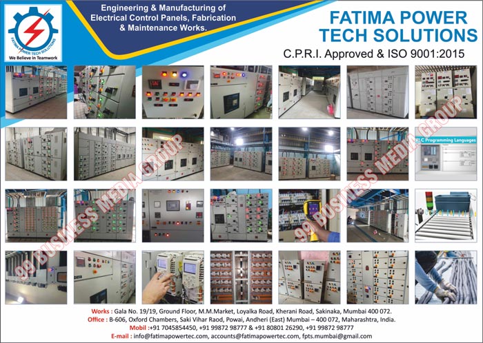Electrical Panels, Control Panels, Distribution Boards, Electrical Control Panels, Electrical Panel Fabrication Works, Electrical Panel Maintenance Works
