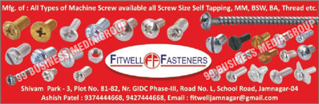 Machine Screws, Screw Size Self Tappings, MM, BSW, BA, Threads