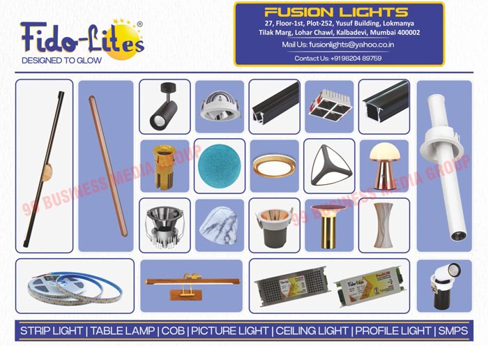 Strip Lights, Table Lamps, COB Lights, Picture Lights, Ceiling Lights, Profile Lights, SMPS