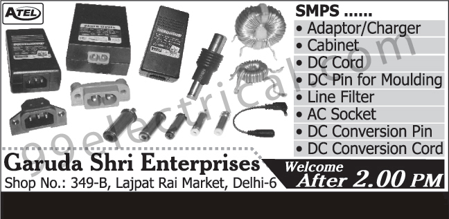 Adapters, Chargers, Cabinets, DC Cords, Moulding DC Pins, Line Filters, AC Sockets, DC Conversion Pins, DC Conversion Cords,SMPS