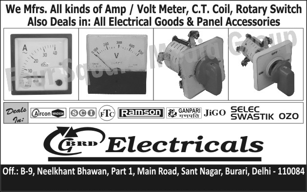 Amp Meters, Volt Meters, CT Coils, Rotary Switches, Electrical Goods, Electric Panel Accessories,AMP, Panel Accessories