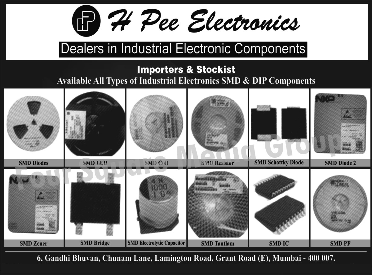 Industrial Electronic Components, Industrial Electronic SMD Components, Industrial Electronic DIP Components, SMD Diodes, SMD LEDs, SMD Coils, SMD Resistors, SMD Schottky Diodes, SMD Zener, SMD Bridges, SMD Electrolytic Capacitors, SMD Integrated Circuits, SMD PF