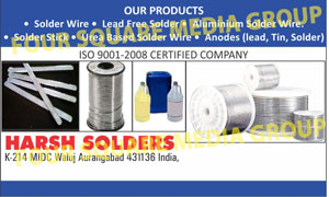 Solder Wires, Lead Free Solders, Aluminium Solder Wires, Solder Stick, Urea Based Solder Wires, Lead Anodes, Tin Anodes, Solder Anodes