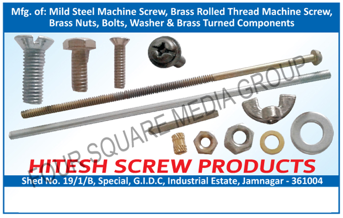 Mild Steel Machine Screws, Brass Rolled Thread Machine Screws, Brass Nuts, Bolts, Washers, Brass Turned Components