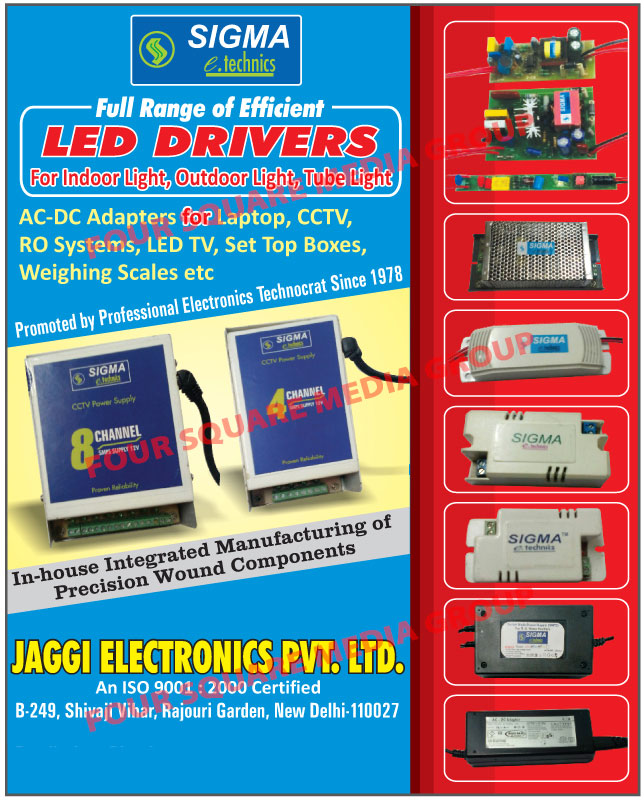 AC DC Adapters, Led Drivers, Indoor Light Led Drivers, Outdoor Light Led Drivers, Tube Light Led Drivers, Precision Wound Components