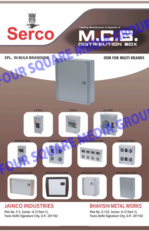 MCB Distribution Boxes, Socket Boxes, Multi Socket Boxes, SPN Double Doors, Deep Draw MCB Boxes, TPN Double Doors