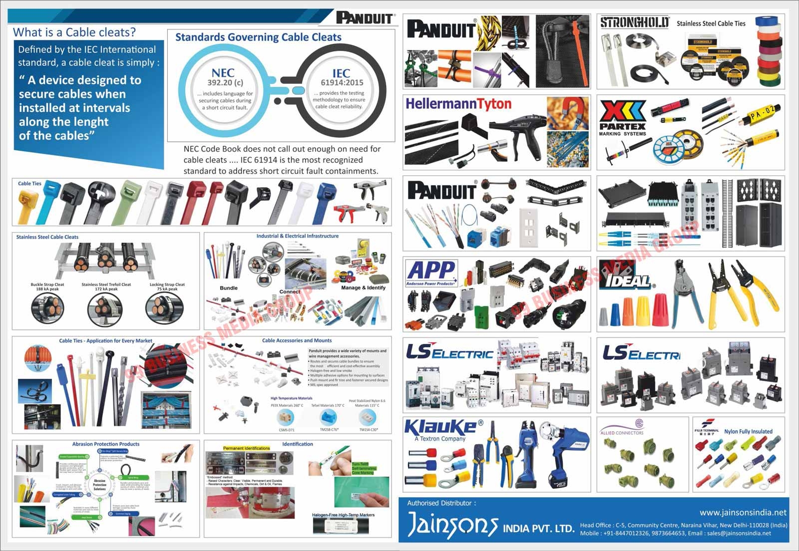 Wiring Accessories, Wiring Tools, Cable Ties, Conduit Pipes, Cable Glands, Cable Lugs, Marking Solutions, Terminals, PCB Connectors, Power Supplies, SPDs, Rotary Switches, CAM Switches, DC Switches, Crimping Tools, Cutting Tools, Cutting Lugs, Wire Nuts, Termination Products, Enclosures, Allied Connectors, Stainless Steel Cable Cleats, Buckle Strap Cleats, Stainless Steel Trefoil Cleats, Locking Strap Cleats, Industrial Bundles, Electrical Bundles, Industrial Connectors, Electrical Connectors, Cable Accessories, Cable Mounts, Abrasion Protection Products, Stainless Steel Cable Ties, Nylon Fully Insulated