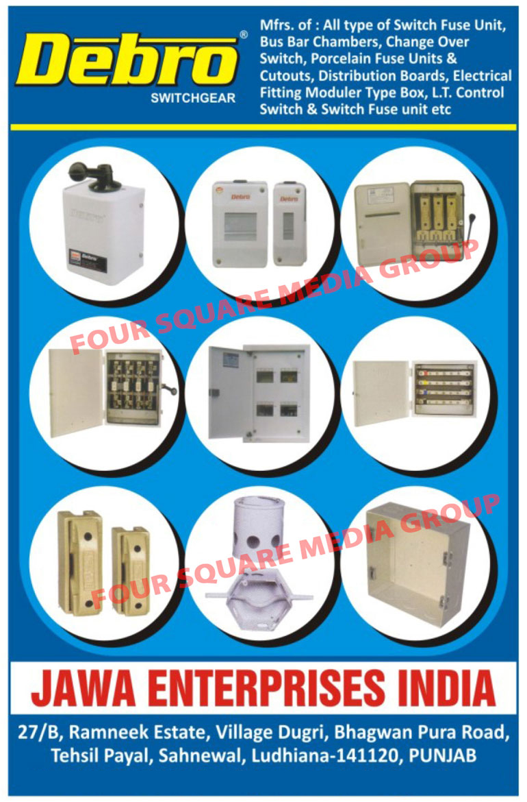 Electrical Goods, Exhaust Fans, Standing Fans, Cooler Motors, Monoblock Pumps, Coolent Pumps, LT Control Switches, Automatic Changeover Switches, Submersible Control Panels, Battery Chargers, Switch Fuse Units, Bus Bar Chambers, Porcelain Fuse Units, Cutouts, Distribution Boards, Modular Type Box Electrical Fittings, Electrical Fittings