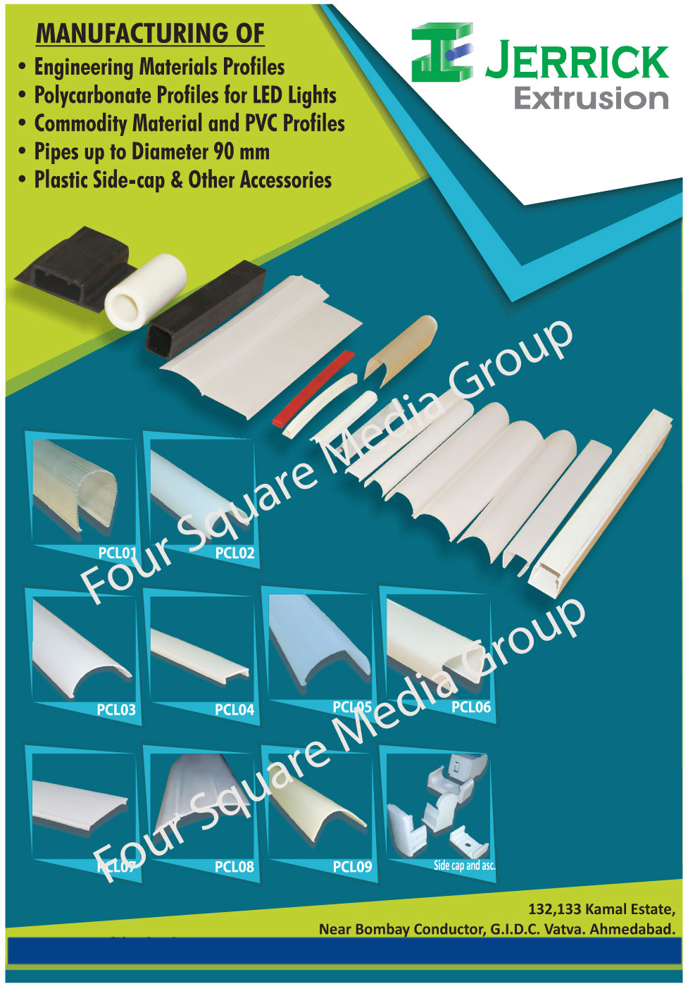 Engineering Material Profiles, Led Light Polycarbonate Profile, Commodity Materials, PVC Profiles, Plastic Pipes, Plastic Side Caps, Tube Light Housing Accessories