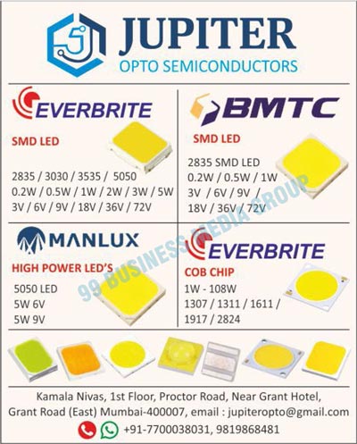 SMD Leds, High Power Leds, COB Chips, Semiconductors