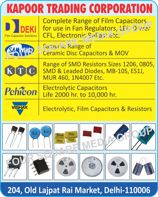 Electronic Components, Electrolytic Capacitors, Film Capacitors, Ceramic Capacitors, Resistors, Diodes, Mosfets, IR Series, Ceramic Disc Capacitors, MOV